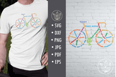Bicycle svg cut file, Road bike lettering design., Elevate the mood