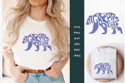 Big Bear Lake word art SVG cut file