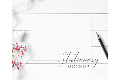 5x7 Stationery, Card, or Note Mockup Styled with textured paper.