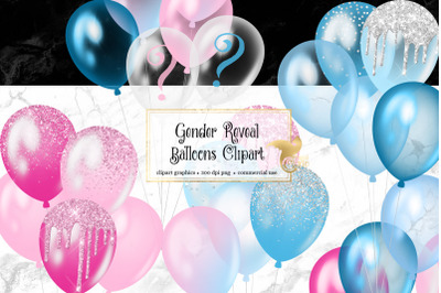 Gender Reveal Balloons Clipart