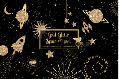 Gold Glitter Space Clipart