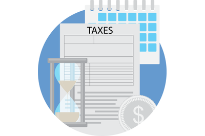 Time to pay taxes flat icon