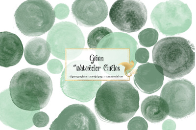 Green Watercolor Circles Clipart