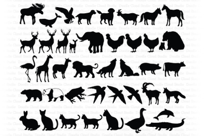 Animal Bundle SVG Cut Files&2C; Animals Clipart .