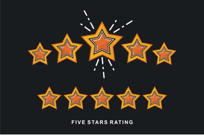 5 Star vector icon, rank, gold favorite web symbol.