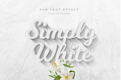 Simply White 3d text effect template