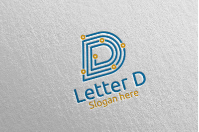 Letter D Digital Marketing Financial Logo 73