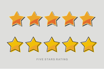 5 Star vector icon, rank, gold favorite web symbol.