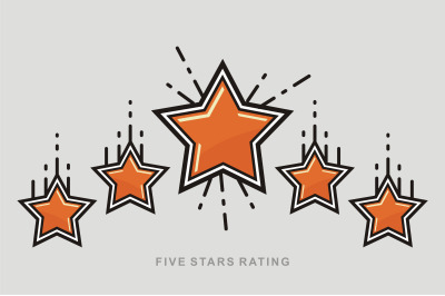 5 Star vector icon, rank, gold favorite web symbol.