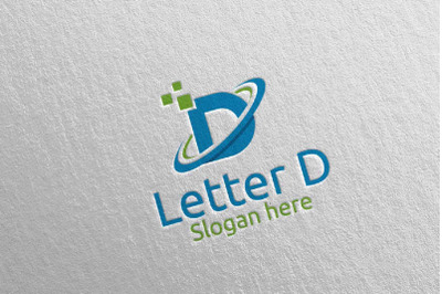 Letter D Digital Marketing Financial Logo 74