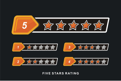 5 Star vector icon, rank, gold favorite web symbol.