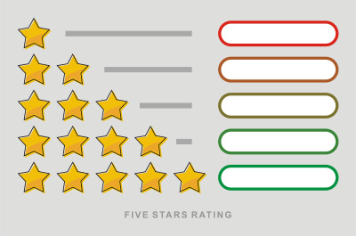 5 Star vector icon, rank, gold favorite web symbol.