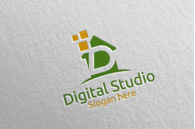 Digital Studio Letter D Digital Marketing Logo 75