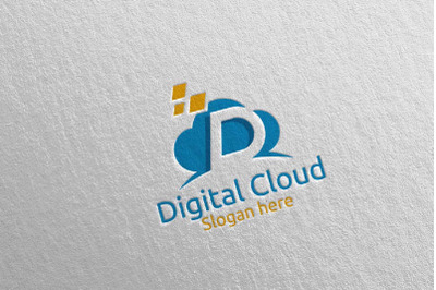 Digital Cloud Letter D Digital Marketing Logo 76