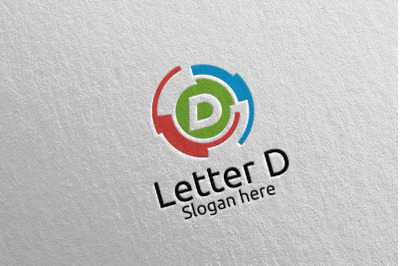 Letter D Digital Marketing Financial Logo 77