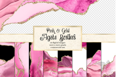 Pink and Gold Agate Borders
