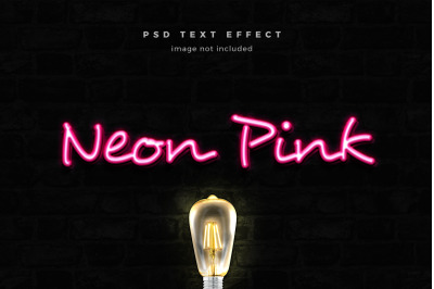 Neon Pink 3d text effect template