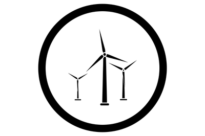 Wind energy black icon