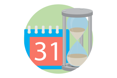 Business time icon. Calendat and clock vector illustration