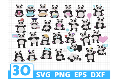 PANDA SVG BUNDLE | Cartoon pandas cricut | Bear&nbsp;clipart