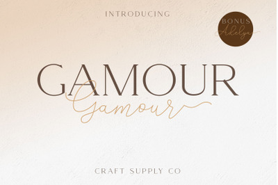 Gamour - Elegant Serif Font + Bonus