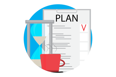 Morning planning with coffee icon vector