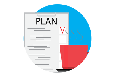 Writing checklist plan icon vector