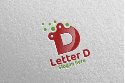 Digital Letter D Logo Design 4