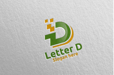 Digital Letter D Logo Design 7