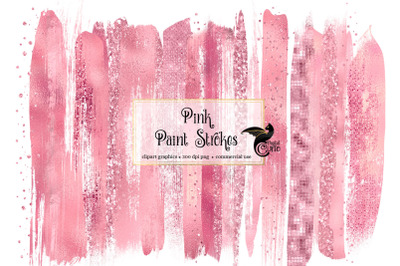 Pink Brush Strokes Clipart