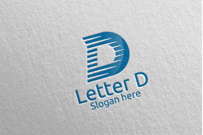 Digital Letter D Logo Design 10