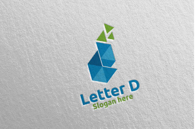 Digital Letter D Logo Design 9