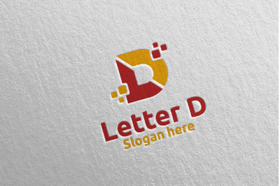 Digital Letter D Logo Design 11