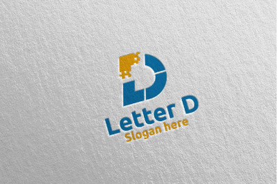 Digital Letter D Logo Design 13