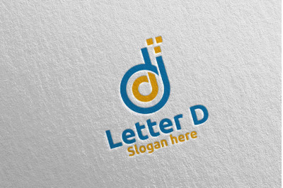 Digital Letter D Logo Design 14