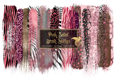 Pink Safari Brush Strokes Clipart