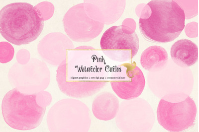 Pink Watercolor Circles Clipart