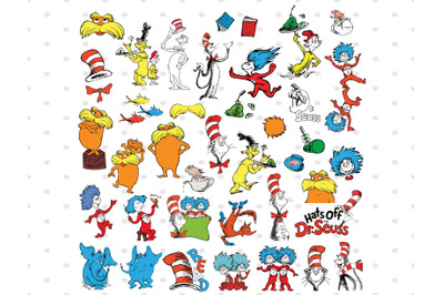 Dr Seuss svg bundle&2C; Cat in hat svg&2C; lorax svg&2C; thing one two svg&2C;