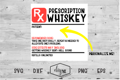 Prescription Whiskey Label