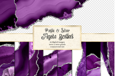 Purple and Silver Agate Borders