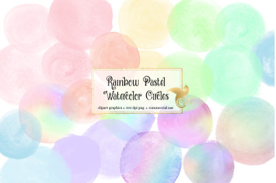 Rainbow Pastel Watercolor Circles