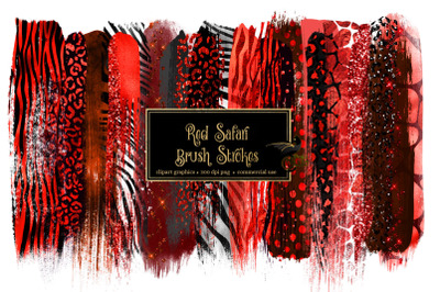 Red Safari Brush Strokes