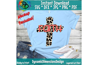 Leopard Print Cross SVG&2C; Easter Cut File&2C; Christian Design&2C; Inspiratio