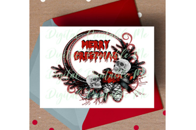 Merry Creepmas&2C; alternative christmas&2C; dark christmas card&2C; gothic Chr