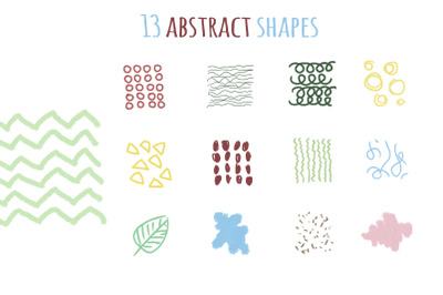 Hand-drawn abstract simple shapes