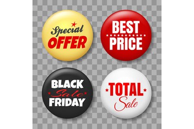 Sale Button Badges Set on Transparent Background