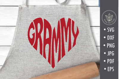 Grammy svg cut file&2C; heart shape lettering design