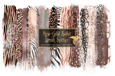 Rose Gold Safari Brush Strokes