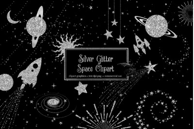 Silver Glitter Space Clipart