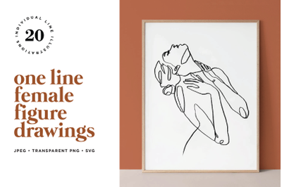 Abstract Female Figure Line Art